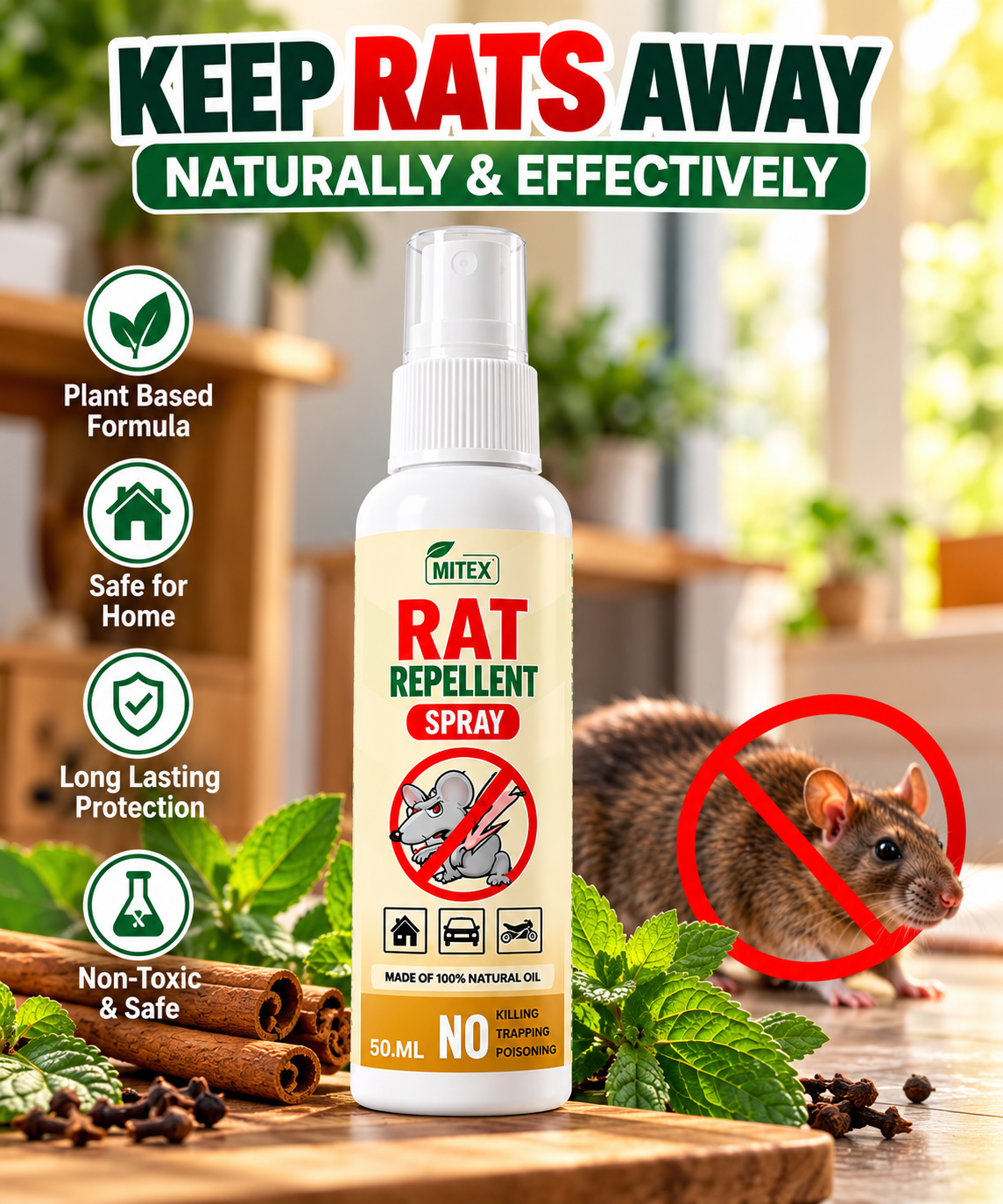 RatShield™ Buy 1 Get 2 Free – Rodent Repellent Spray | Pack of 3