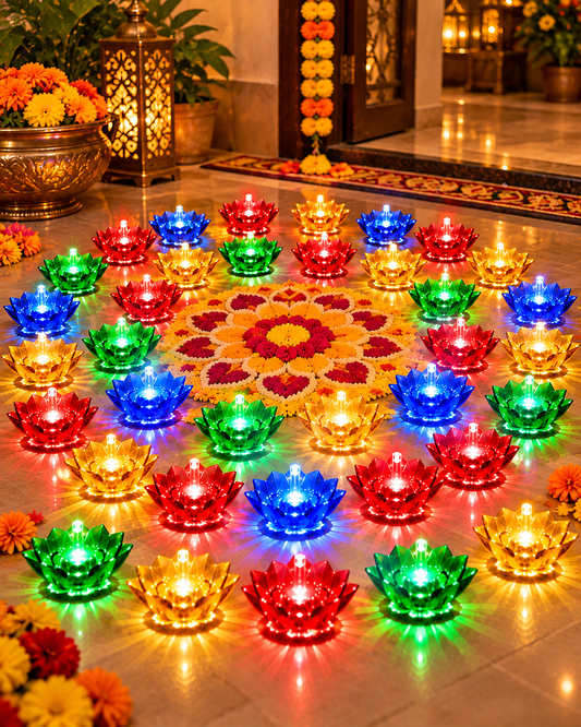 Lotus Glow™ – Decorative Lotus Diya (Pack of 36)