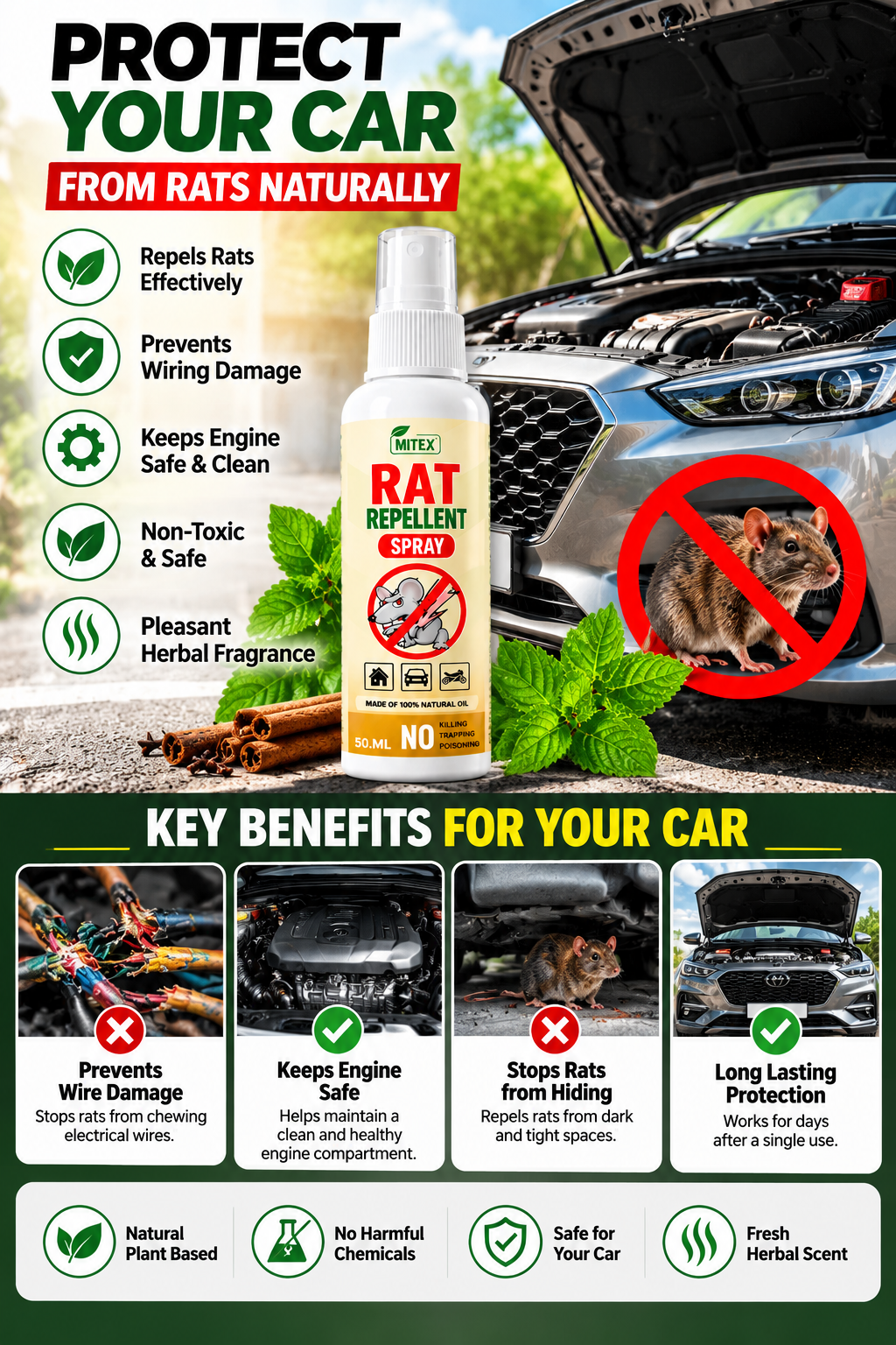 RatShield™ Buy 1 Get 2 Free – Rodent Repellent Spray | Pack of 3