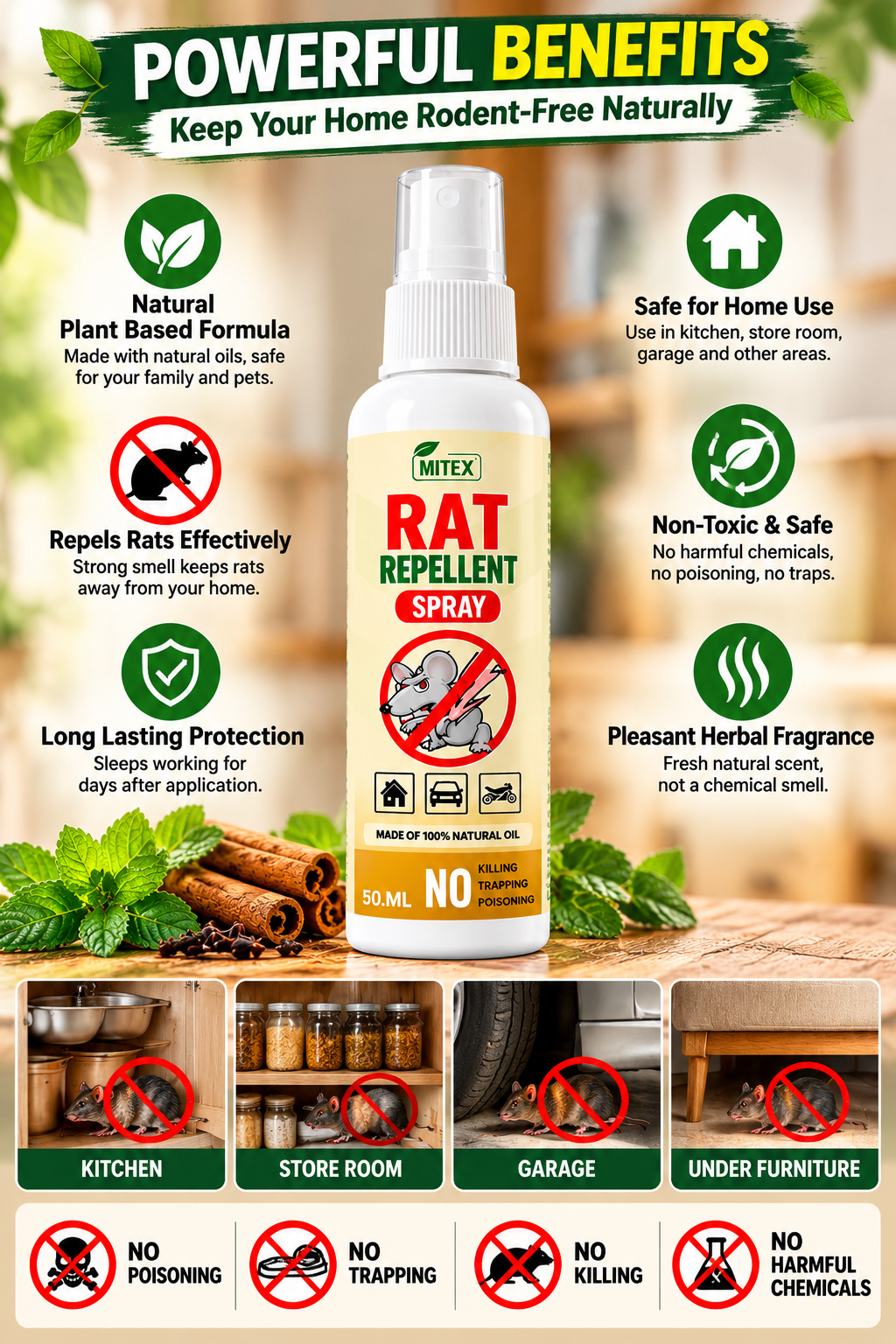 RatShield™ Buy 1 Get 2 Free – Rodent Repellent Spray | Pack of 3