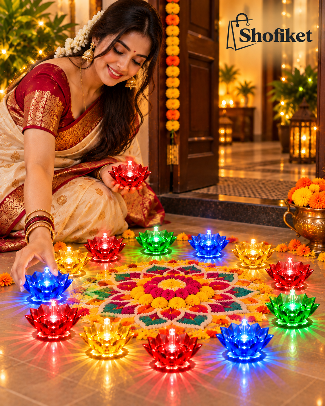 Lotus Glow™ – Decorative Lotus Diya (Pack of 36)